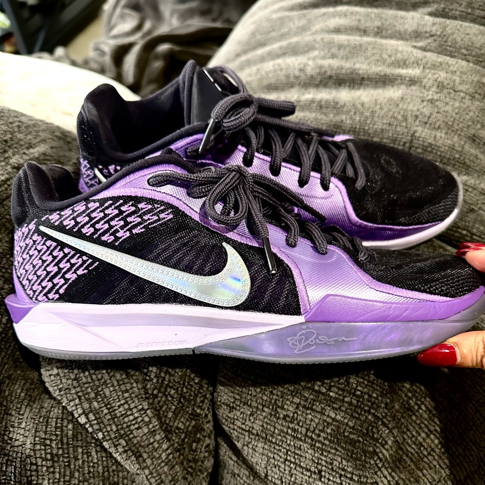 Nike Black and purple Sabrina’s. Court vision